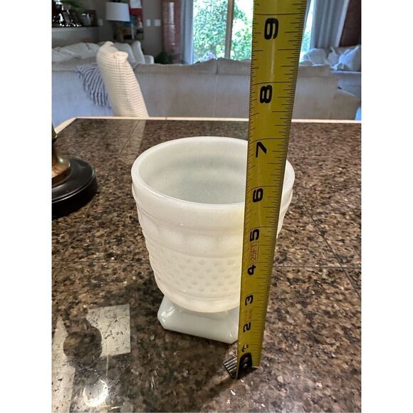 Vintage footed, milk glass compote - Picture 5 of 6